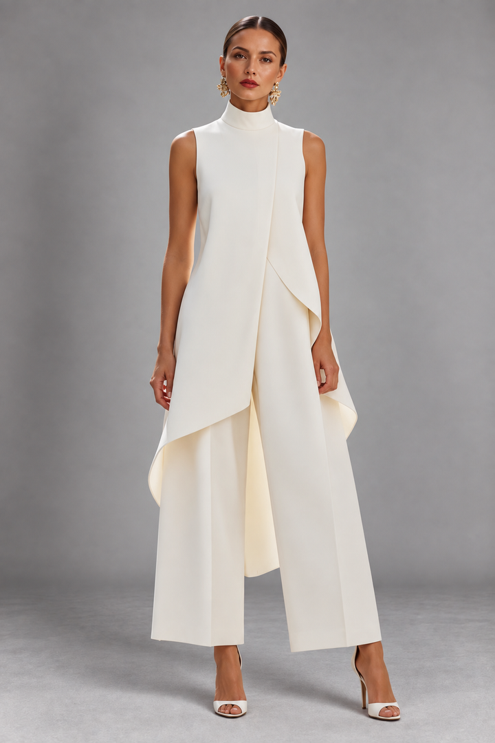 Coralie | Draped High-Neck Jumpsuit