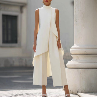 Coralie | Draped High-Neck Jumpsuit