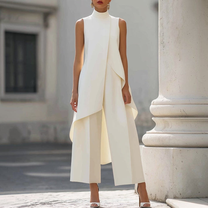 Coralie | Draped High-Neck Jumpsuit