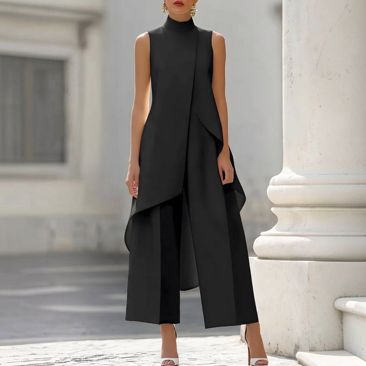 Coralie | Draped High-Neck Jumpsuit