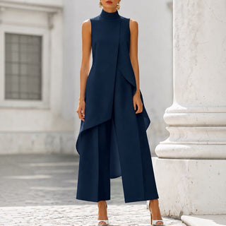 Coralie | Draped High-Neck Jumpsuit