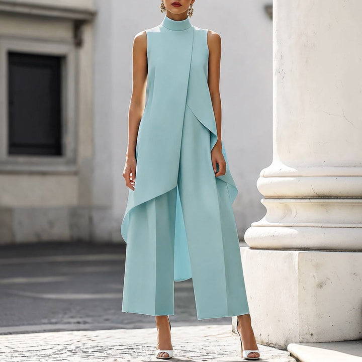 Coralie | Draped High-Neck Jumpsuit