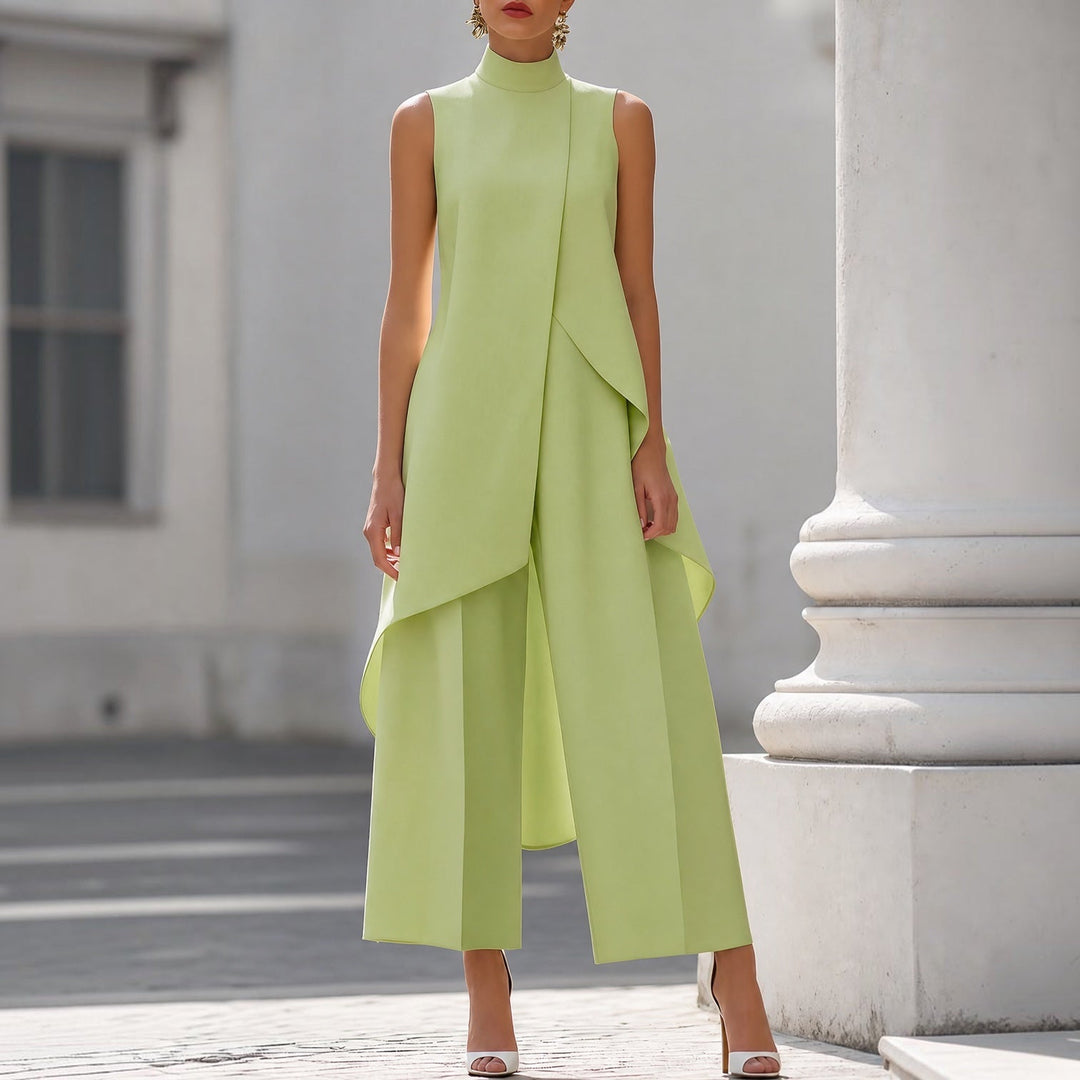 Coralie | Draped High-Neck Jumpsuit