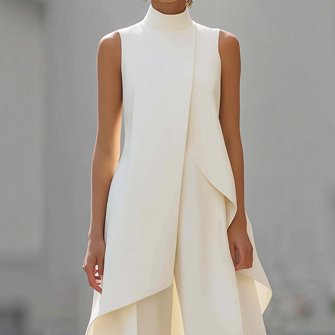 Coralie | Draped High-Neck Jumpsuit