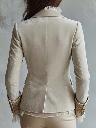 Cordelia | Embroidered Ivory Tailored Blazer