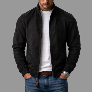 Corrado | High-Collar Suede-Look Bomber