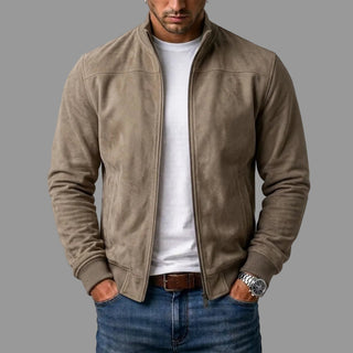 Corrado | High-Collar Suede-Look Bomber