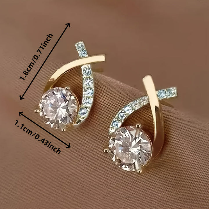 Crossover Crystal Stud Earrings