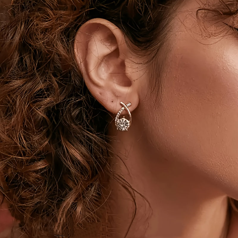 Crossover Crystal Stud Earrings