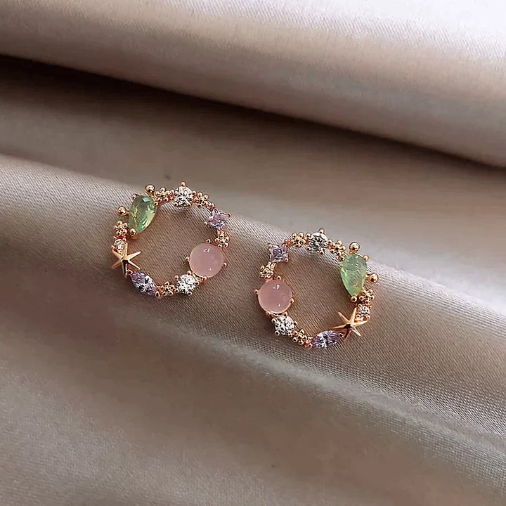 Crystal Floral Wreath Earrings