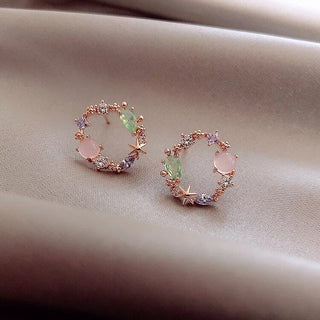 Crystal Floral Wreath Earrings