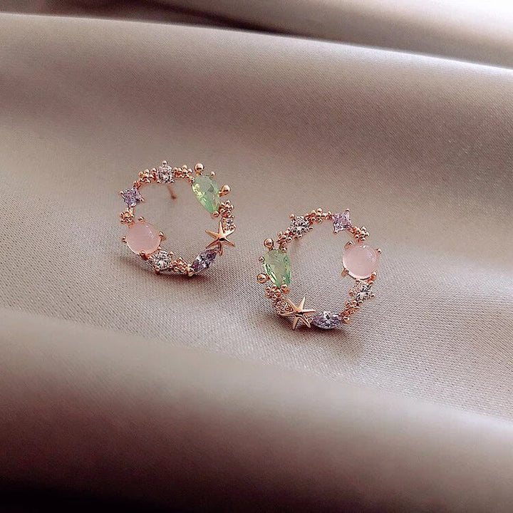 Crystal Floral Wreath Earrings