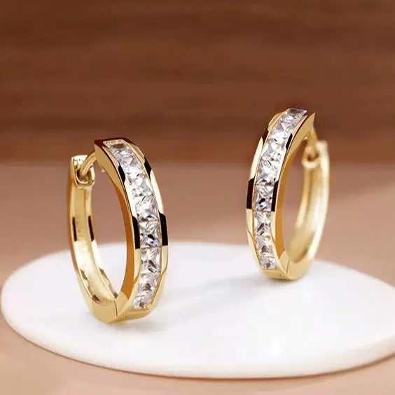 Crystal Huggie Hoop Earrings