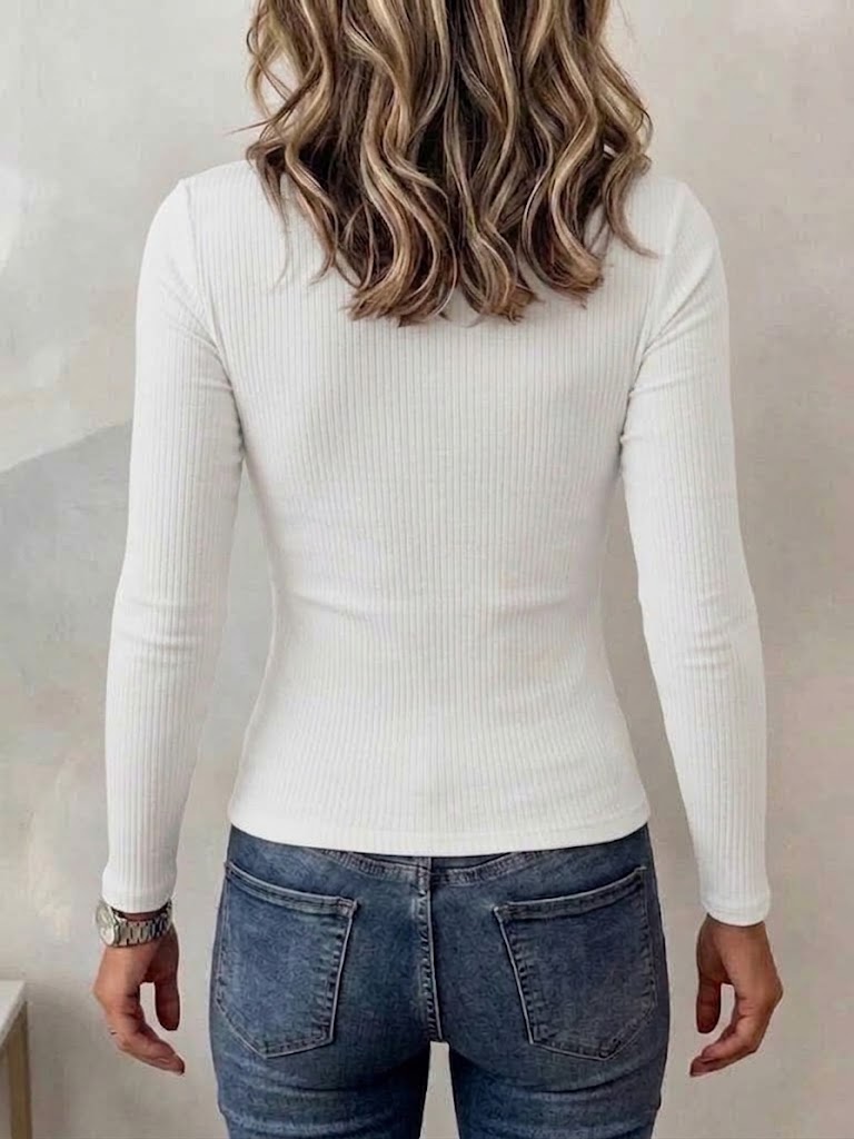 Cutout Ribbed Knit Top