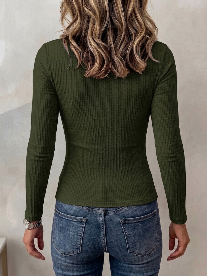 Cutout Ribbed Knit Top