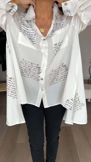 Sabine | Relaxed Script-Print Shirt