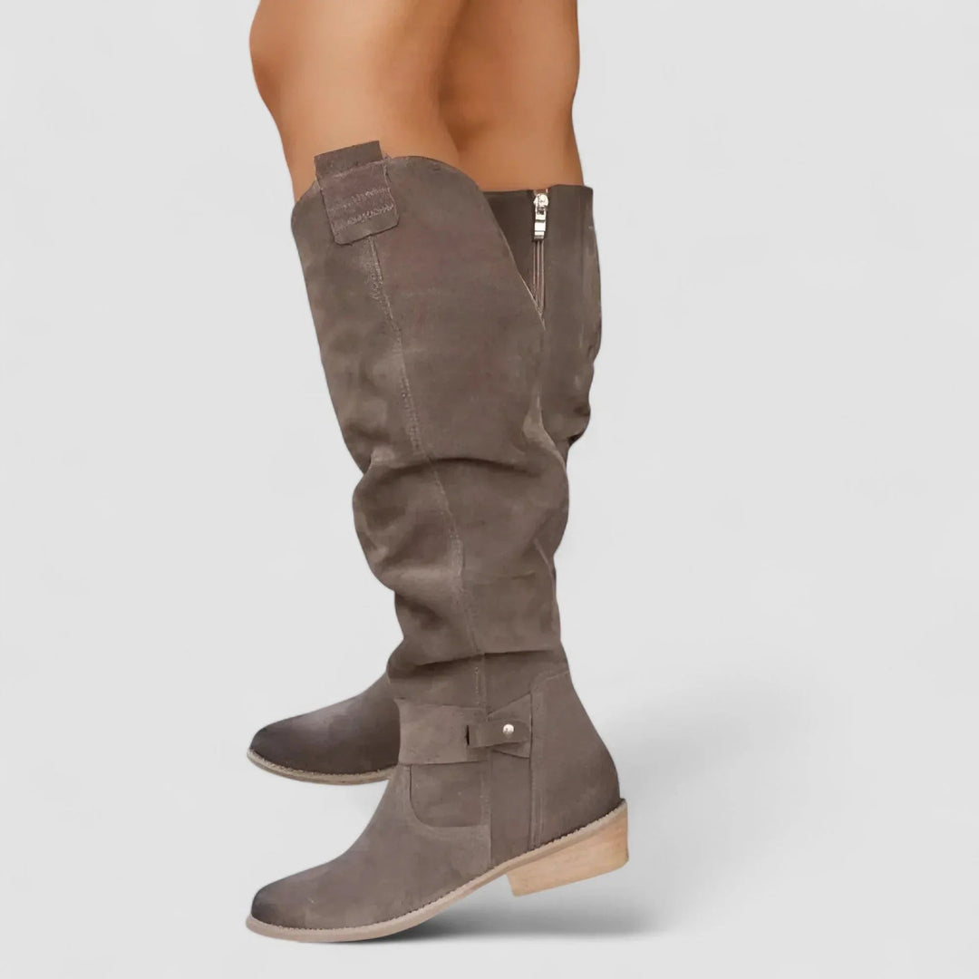 Dahlia | Slouchy Knee-High Western Boots