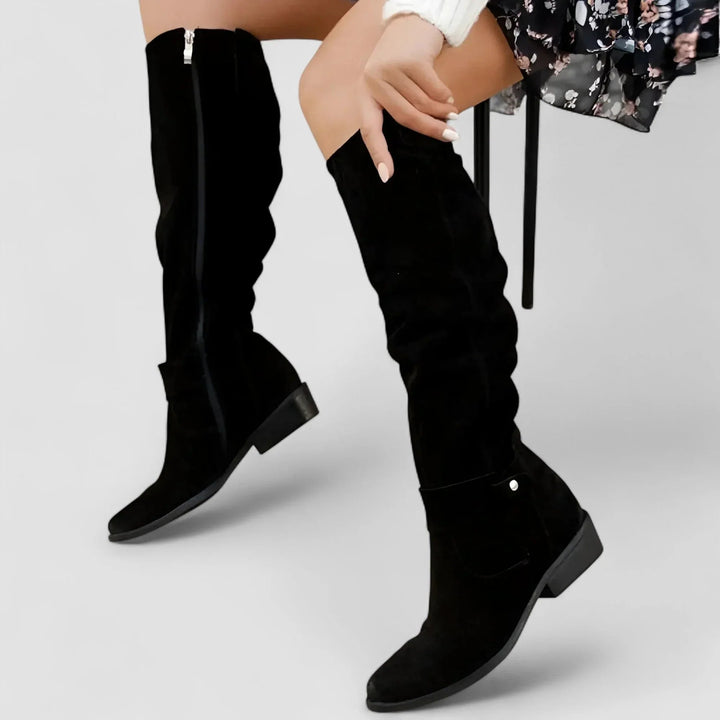 Dahlia | Slouchy Knee-High Western Boots