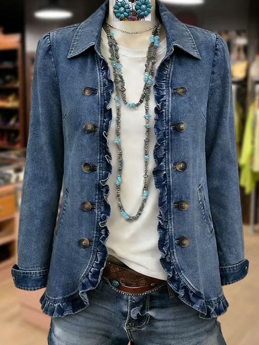 Daisy | Ruffled Denim Jacket