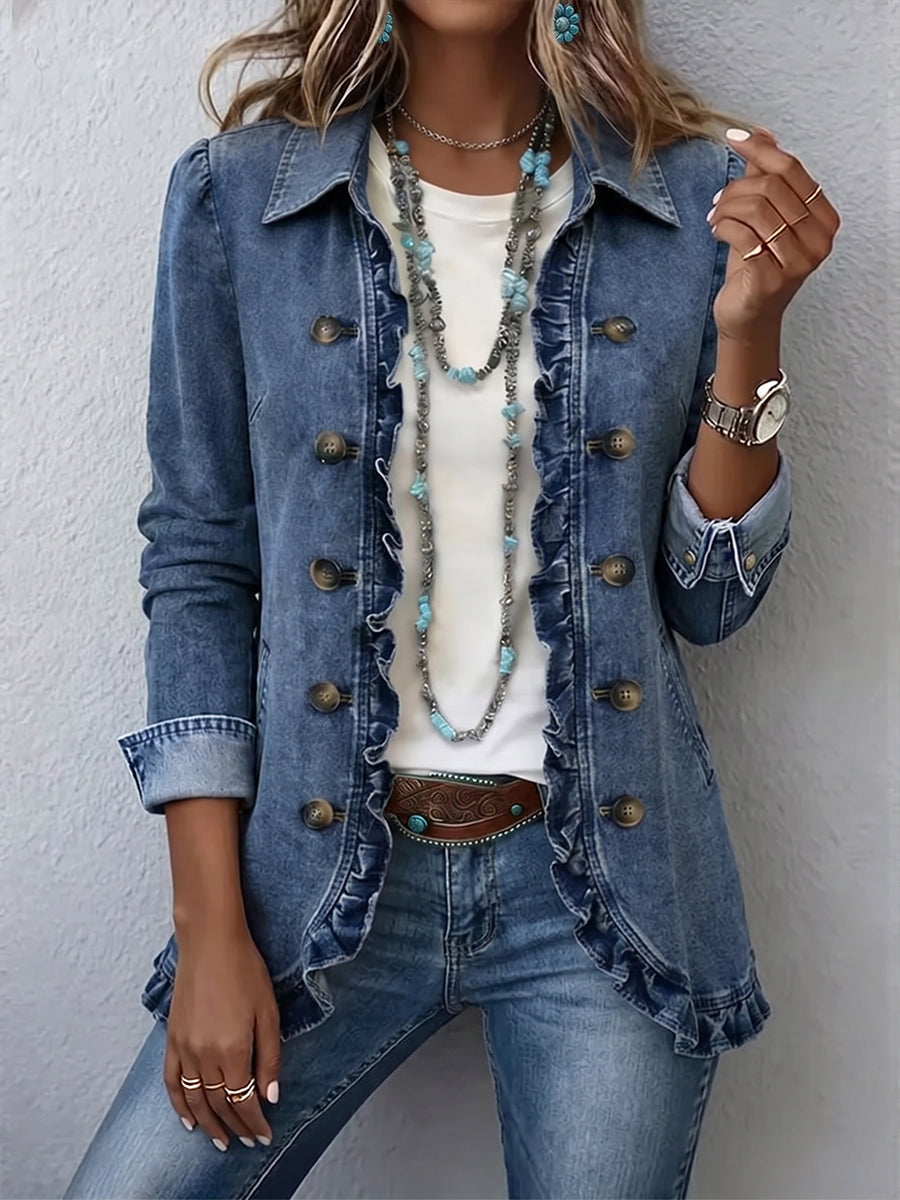 Daisy | Ruffled Denim Jacket
