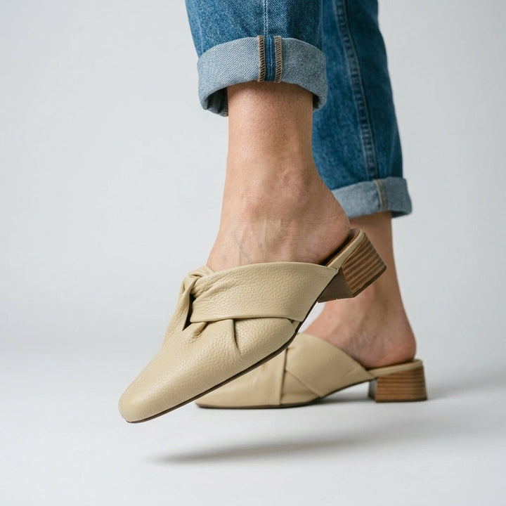 Camilla Leather Twist Mule