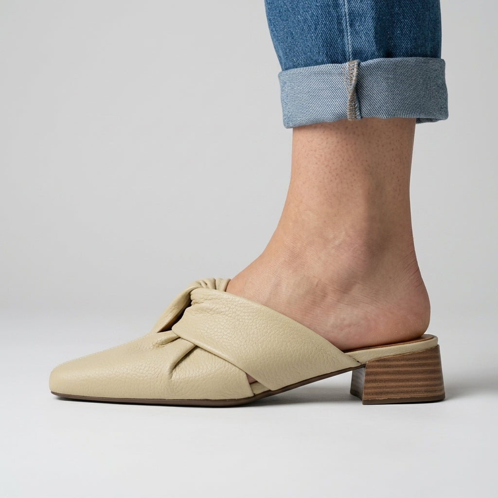 Camilla Leather Twist Mule