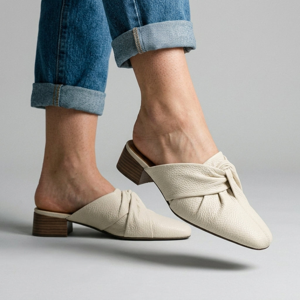 Camilla Leather Twist Mule