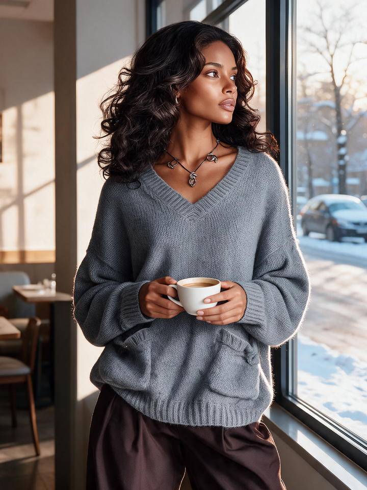 Doris | Pocket V-Neck Sweater
