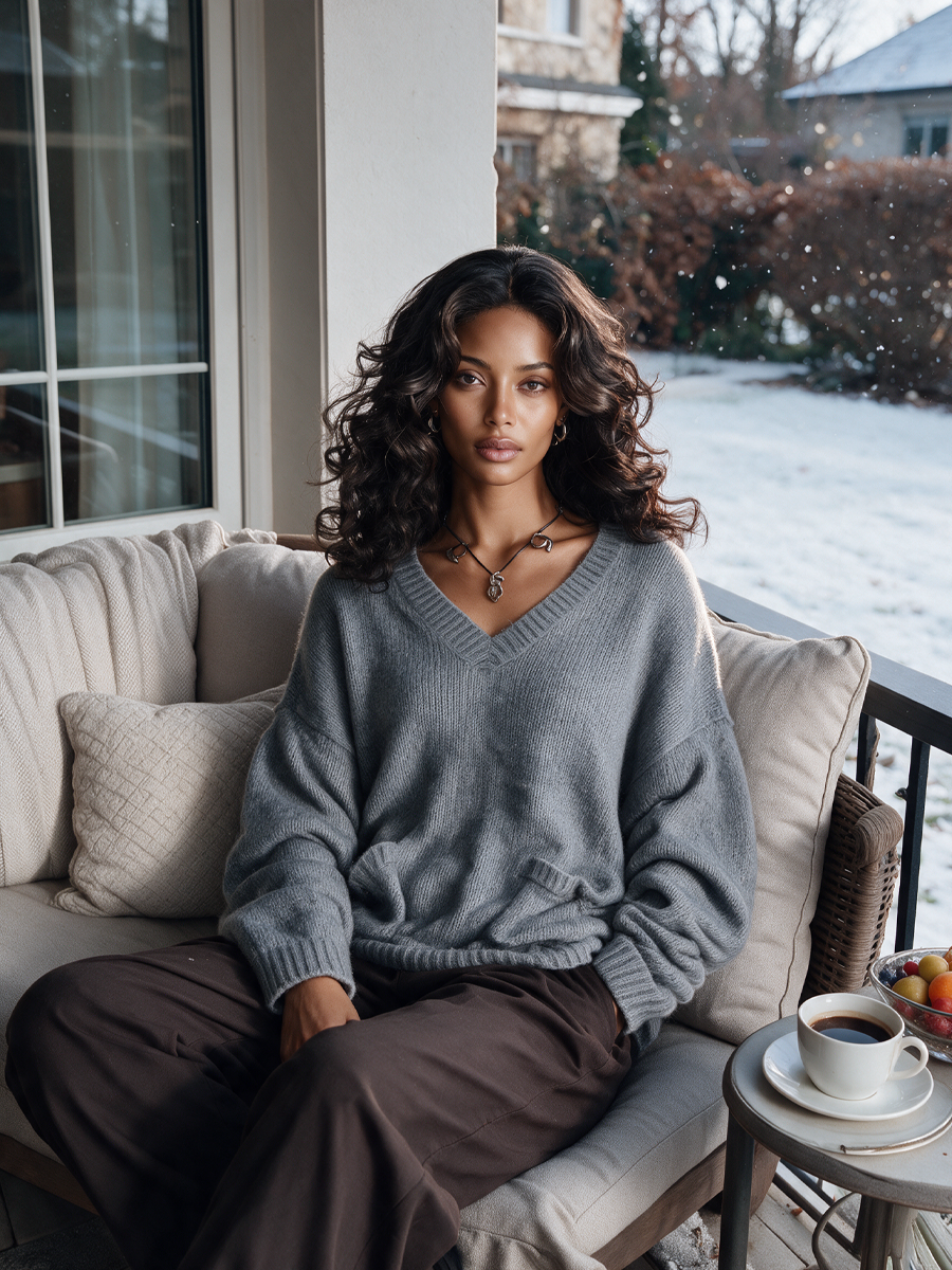 Doris | Pocket V-Neck Sweater