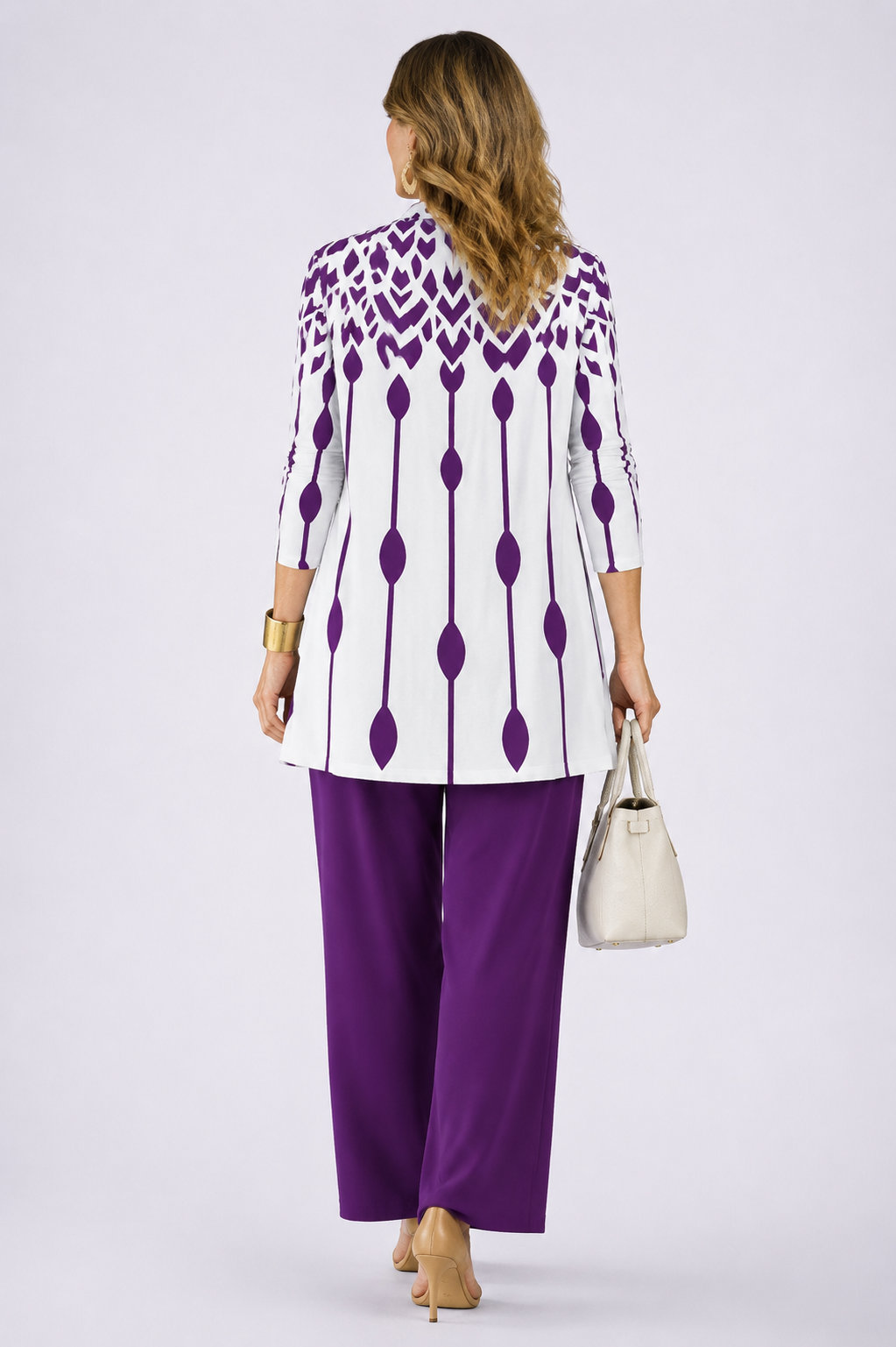 Ingrid | Purple Geometric Three-Piece Set