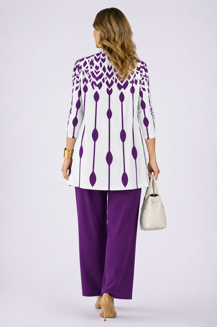 Ingrid | Purple Geometric Three-Piece Set