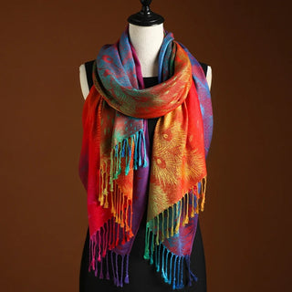 Elodie | Gradient Paisley Fringe Scarf