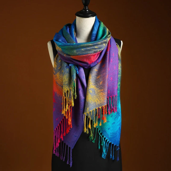 Elodie | Gradient Paisley Fringe Scarf