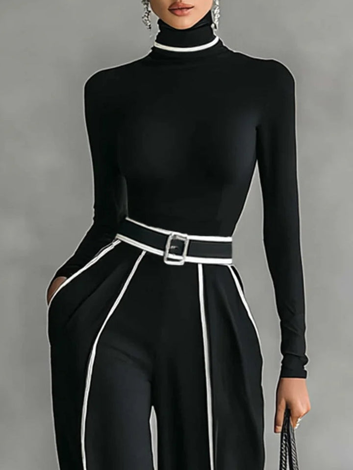 Eugénie | Piped Top & Wide-Leg Trouser Set