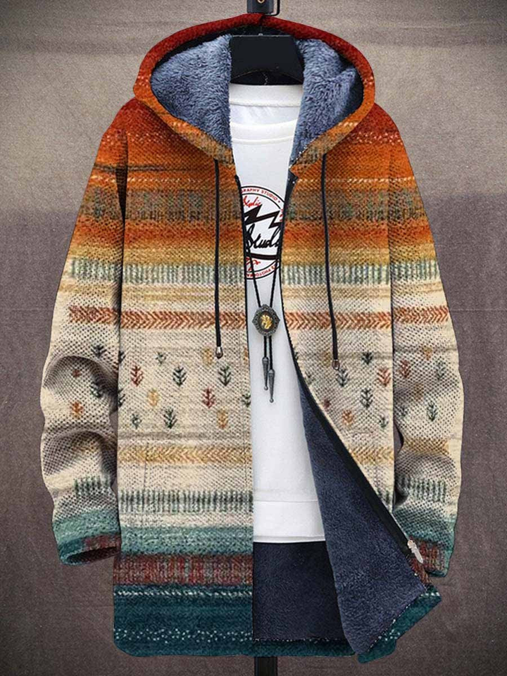 Fair Isle Stripe Hooded Cardigan