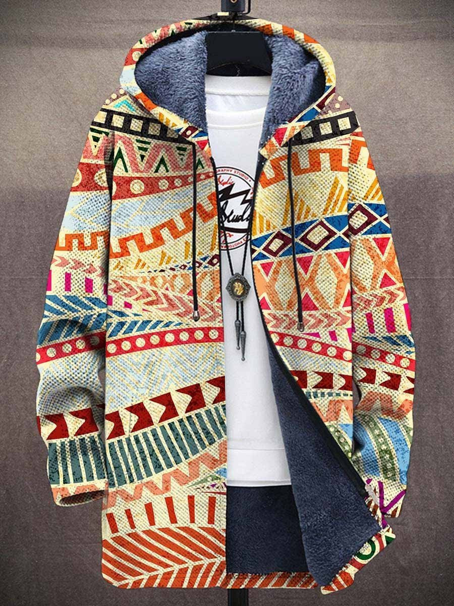 Folk Art Hooded Cardigan