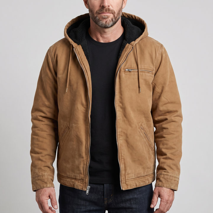 Fraser | Fleece-Lined Hooded Canvas Jacket