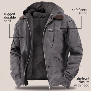 Fraser | Fleece-Lined Hooded Canvas Jacket