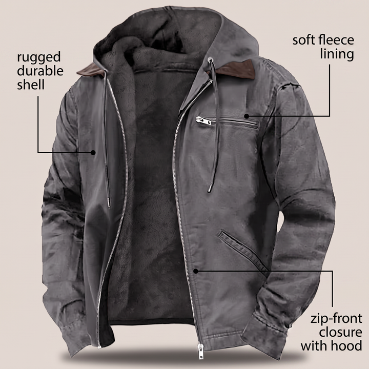 Fraser | Fleece-Lined Hooded Canvas Jacket