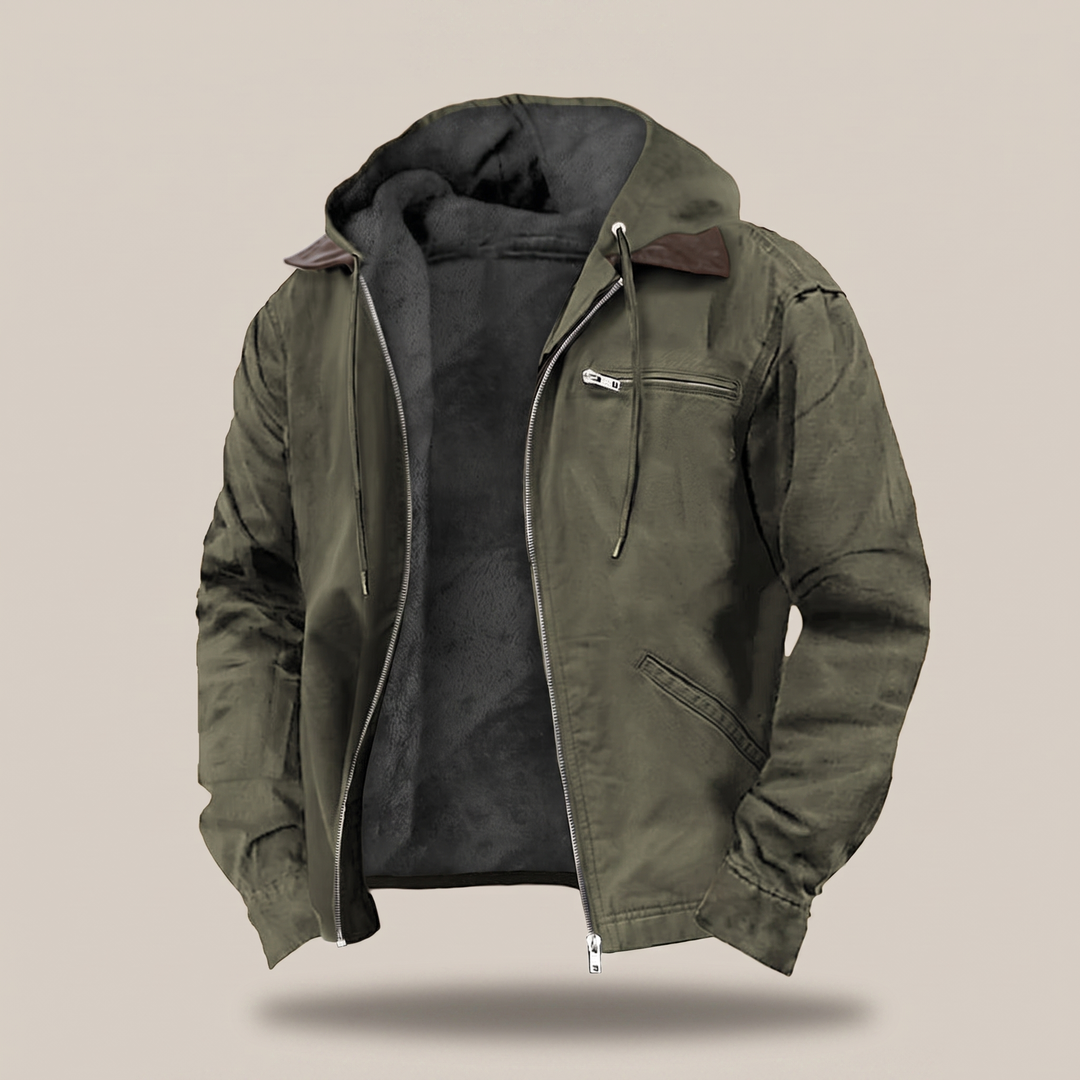 Fraser | Fleece-Lined Hooded Canvas Jacket