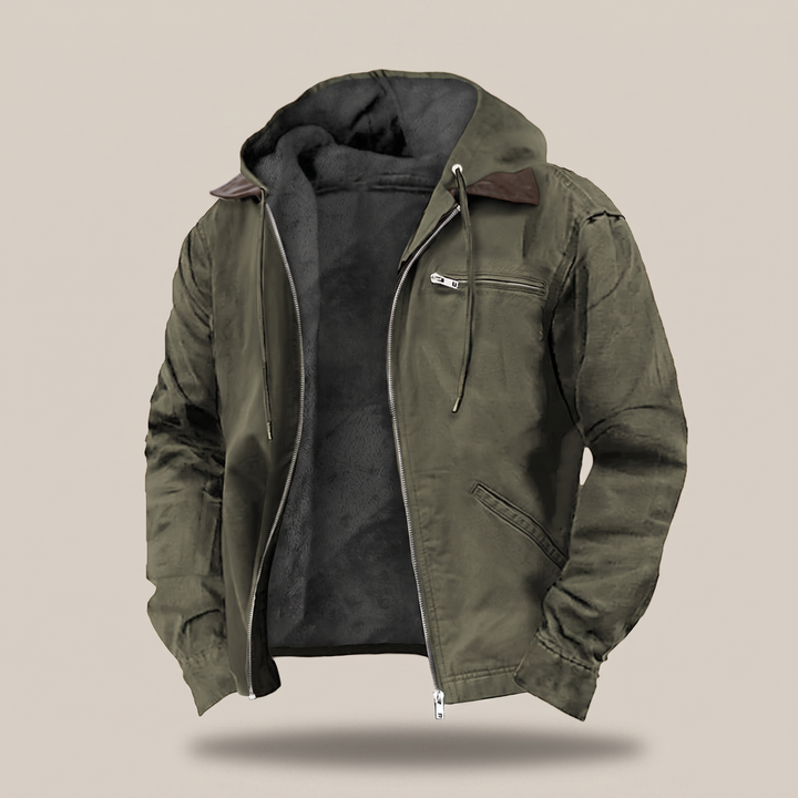 Fraser | Fleece-Lined Hooded Canvas Jacket
