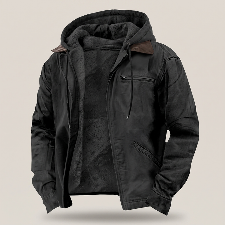 Fraser | Fleece-Lined Hooded Canvas Jacket
