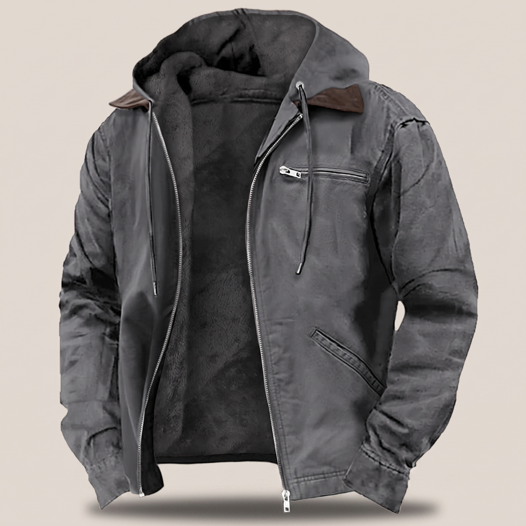Fraser | Fleece-Lined Hooded Canvas Jacket