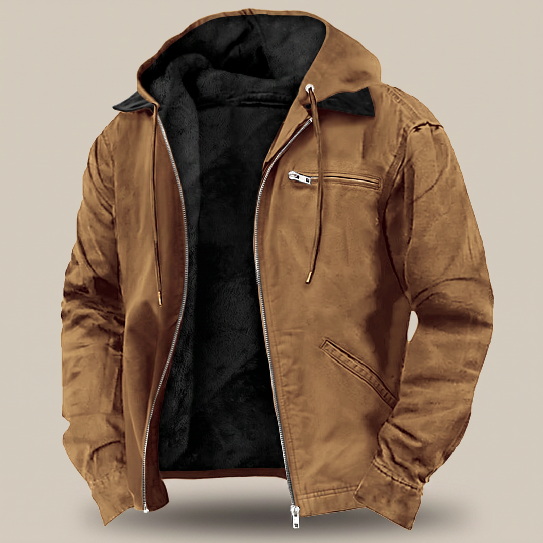 Fraser | Fleece-Lined Hooded Canvas Jacket