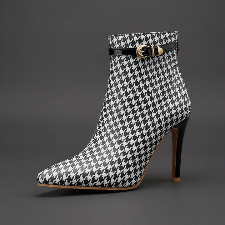 Hannah Houndstooth Ankle Boot