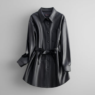 Lori Leather Shirt Jacket