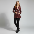 Harper Tailored Leather Wrap Blazer