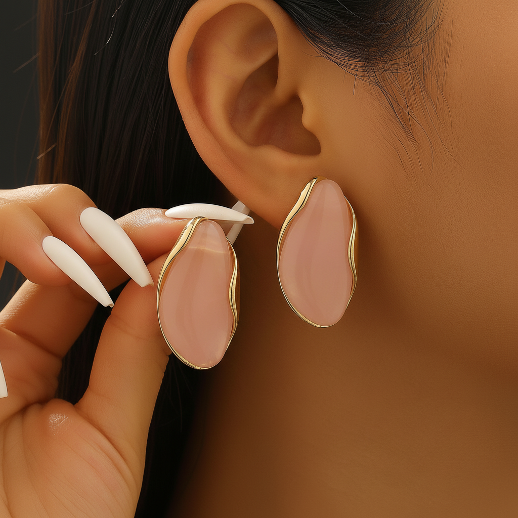 Contour Cabochon Gemstone Earrings
