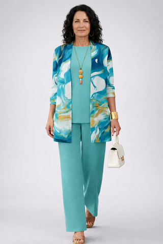 Galena | Turquoise Print Three-Piece Set