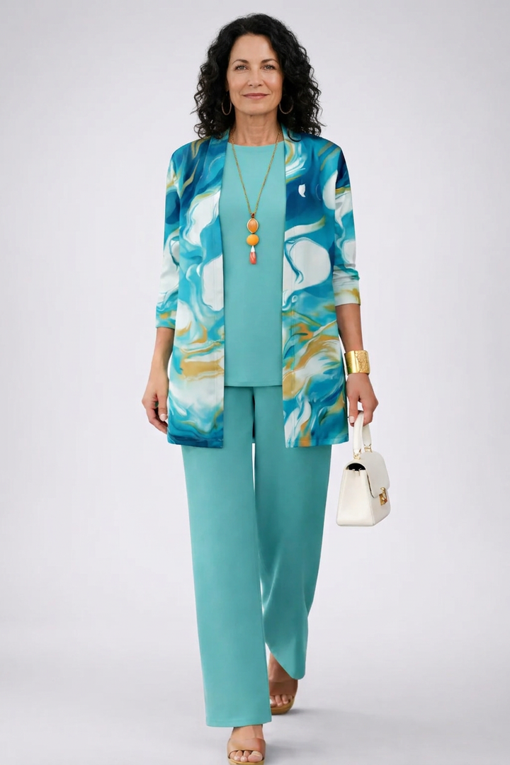 Galena | Turquoise Print Three-Piece Set